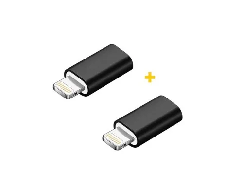 Перехідник MicroUSB to Lightning AC-005 2 pcs XoKo (XK-AC005-BK2)