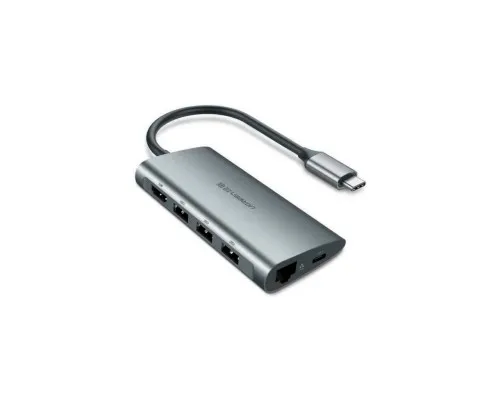 Концентратор Ugreen USB3.0 Type-C to USB 3.0x3/HDMI/RJ45/SDTF/PD CM121 (50538)