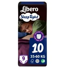Подгузники Libero Sleep Tight Размер 10 (35-60 кг) 9 шт (7322541180816)
