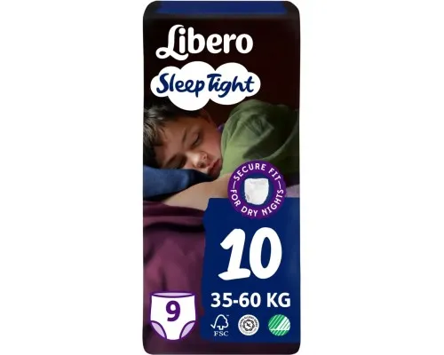 Подгузники Libero Sleep Tight Размер 10 (35-60 кг) 9 шт (7322541180816)