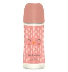 Бутылочка для кормления Suavinex Bonhomia, медленный поток, 360 мл, розовая (307837)