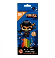 Карандаши цветные Yes 12 кол Ninja (290703)