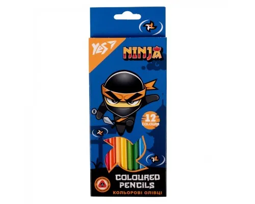 Карандаши цветные Yes 12 кол Ninja (290703)