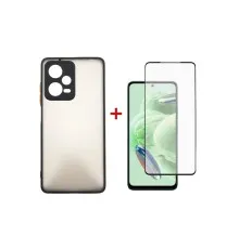 Чохол до мобільного телефона Dengos Kit for Xiaomi Redmi Note 12 Pro 5g case + glass (Black) (DG-KM-30)