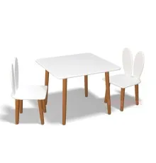 Дитячий стіл Ingvart квадратний та 2 стільці "Зайка" (pc-SQ-0000)