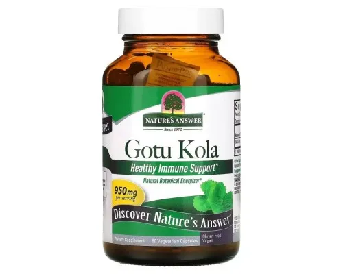 Травы Nature's Answer Готу кола, 950 мг, Gotu Kola, 90 вегетарианских капсул (NTA-16262)