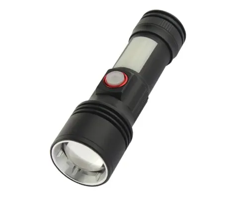 Фонарь Quantum Adept 10W LED zoom +COB з USB (QM-FL1031)