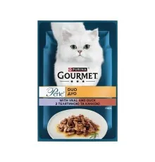 Влажный корм для кошек Purina Gourmet Perle с Телятиной и Уткой в подливе 85 г (8445291187719)