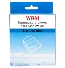 Стрічка для принтера етикеток WWM для Epson LW-700 24mm х 8m Black-on-Blue (WWM-SC24B)