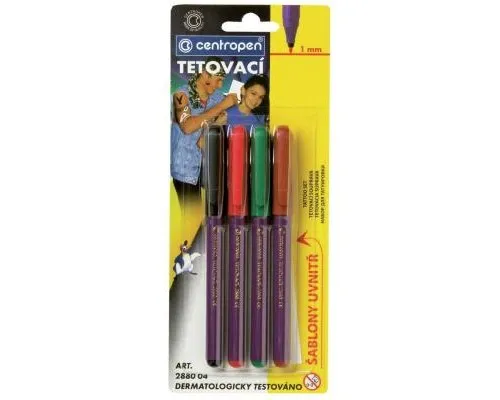 Набор маркеров Centropen TATTOO 1 мм, set*4colors (2880)