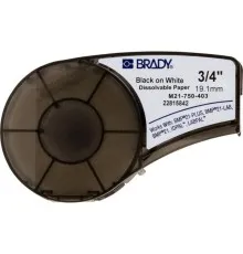 Лента для принтера этикеток Brady растворяющиеся, лента 19.05mm/6.4m, черный на белом (M21-750-403)
