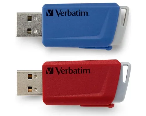 USB флеш накопитель Verbatim 2x32GB Store n Click Red/Blue USB 3.2 (49308)