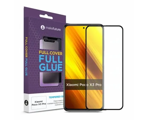 Стекло защитное MakeFuture Xiaomi Poco X3 Pro Full Cover Full Glue (MGF-XPX3P)