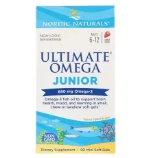 Жирные кислоты Nordic Naturals Рыбий Жир Для Подростков, Ultimate Omega Junior, 680 мг, 90 (NOR-01798)