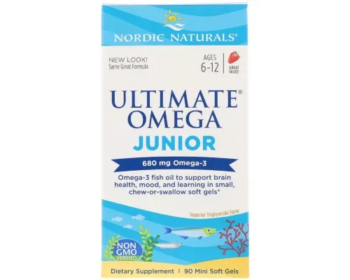 Жирні кислоти Nordic Naturals Рибячий Жир Для Підлітків, Ultimate Omega Junior, 680 мг, 9 (NOR-01798)