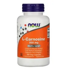 Витамин Now Foods L-Карнозин, L-Carnosine, 500 мг, 100 вегетарианских капсул (NOW-00079)