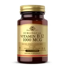 Вітамін Solgar Вітамін В12, сублінгвально, Vitamin B12 1000 мкг, 100 наггет (SOL03229)