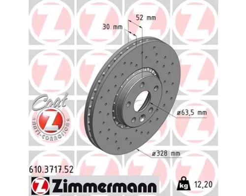 Тормозной диск ZIMMERMANN 610.3717.52