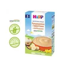Детская каша HiPP молочная Кукурузная с фруктами с пребиотиками 250 гр (9062300140153)