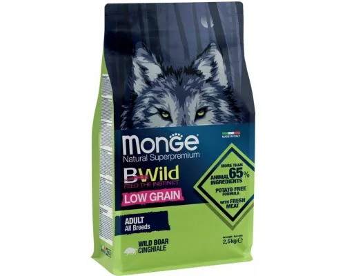 Сухий корм для собак Monge Dog Bwild Low Grain дикий кабан 2.5 кг (8009470011990)
