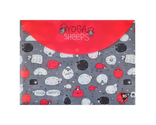 Папка - конверт Yes на кнопке А4 Yoga sheeps (491638)