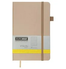 Книга записна Buromax Etalon 125x195 мм 96 аркушів в клітинку обкладинка зі штучної шкіри Золота (BM.291160-23)