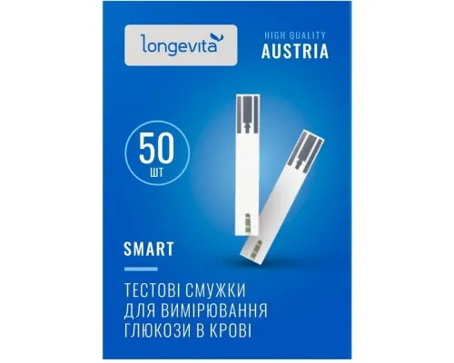 Тест-полоски для глюкометра Longevita Smart 50 шт. (6397644)