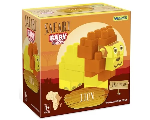 Конструктор Wader Baby Blocks Сафарі - лев (41503)
