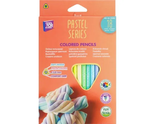 Олівці кольорові Cool For School Pastel Преміум 18 кольорів (CF15185)