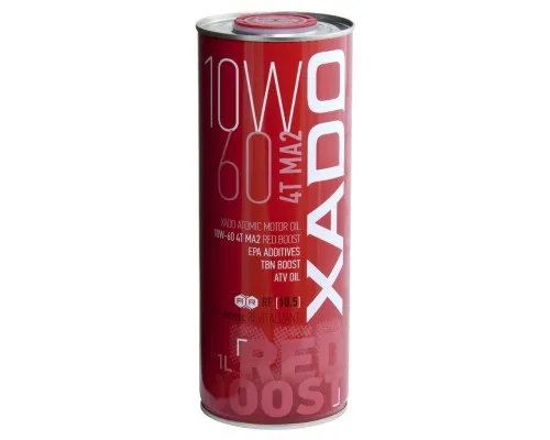 Моторна олива Xado 10W-60 4T MA2, Red Boost 1 л (XA 26128)