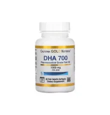 Жирные кислоты California Gold Nutrition ДГК 700, Рыбий жир, 1000 мг, DHA 700 Fish Oil, 30 желатиновых капсул (CGN01252)