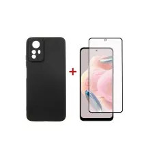 Чехол для мобильного телефона Dengos Kit for Xiaomi Redmi Note 12s case + glass (Black) (DG-KM-45)