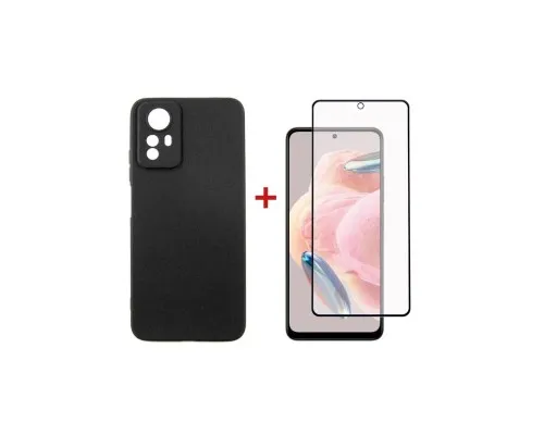 Чехол для мобильного телефона Dengos Kit for Xiaomi Redmi Note 12s case + glass (Black) (DG-KM-45)