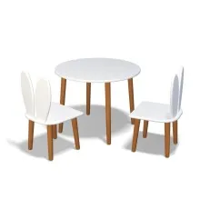 Дитячий стіл Ingvart круглий столик та 2 стільці "Зайка" (pc-R-0000)