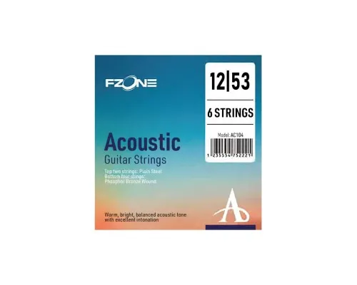 Струни для гітари Fzone Acoustic Phosphor Bronze (12-53) (AC104)