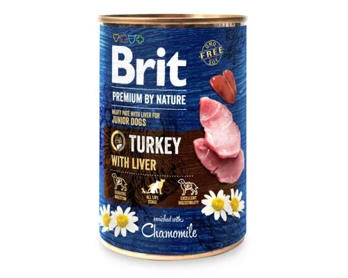 Влажный корм для собак Brit Premium by Nature с индейкой (8595602561803)