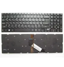 Клавіатура ноутбука Acer Aspire 5755G/E1-522/V3-531 черная без рамки подсветкой UA (A43823)