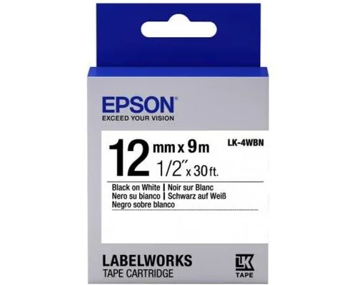 Стрічка для принтера етикеток Epson LK4WBN (C53S654021)