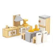 Ігровий набір Viga Toys Дерев'яні меблі для ляльок PolarB Кухня і їдальня (44038)