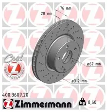 Гальмівний диск ZIMMERMANN 400.3607.20