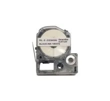 Стрічка для принтера етикеток UKRMARK RL-E-C2WBN-BK/WT, аналог LC2WBN. 6 мм х 8 м (CELC2WBN)