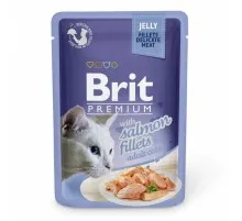 Вологий корм для кішок Brit Premium Cat 85 г (філе лосося в желе) (8595602518487)
