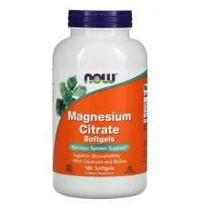 Минералы Now Foods Магний Цитрат, Magnesium Citrate, 180 капсул (NOW-01298)