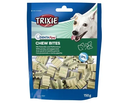 Ласощі для собак Trixie DENTA fun Chew Bites з петрушкою і мятою 150 г (4053032002654)