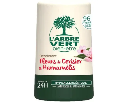 Дезодорант LArbre Vert з екстрактами квітів вишні та гамамелісу 50 мл (3450601032394)