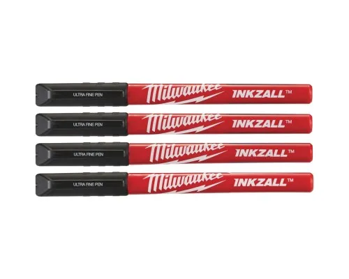 Набор маркеров Milwaukee Fine Tip INKZALL черный, 4шт (48223164)
