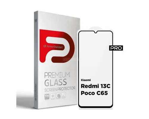 Скло захисне Armorstandart Pro Xiaomi Redmi 13C / Poco C65 Black (ARM73151)