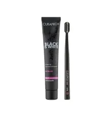 Набір косметики Curaprox Black is White Зубна паста з активованим вугіллям 90 мл + Зубна щітка CS 5460 чорного кольору (7612412423686)