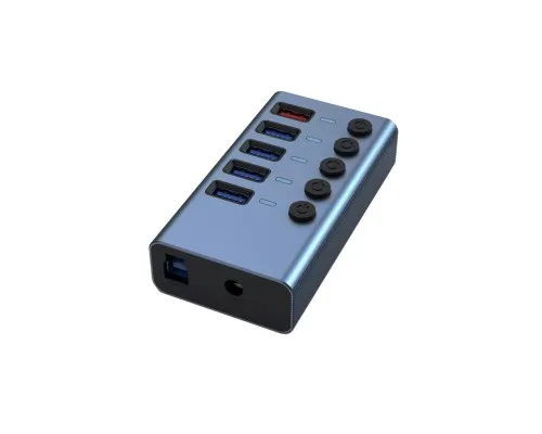 Концентратор Dynamode 5 ports USB3.0 to 4*USB3.0+2.4А Power Adapter 2.5A/12V (DM-UH-P405-G)