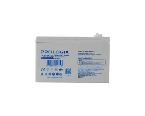 Батарея до ДБЖ Prologix 12V-9Ah GEL (PL12-9GEL)